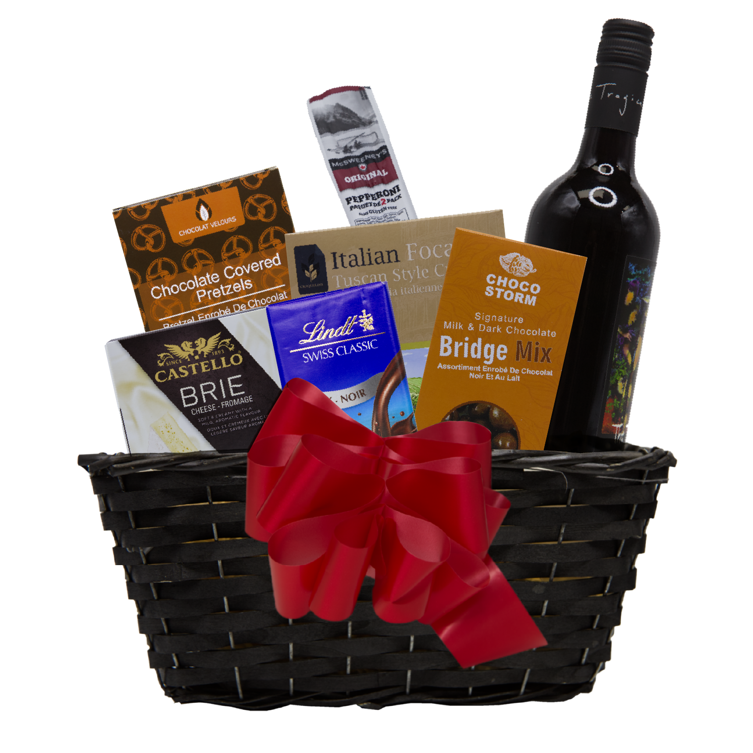 Red Wine & Cheese Basket