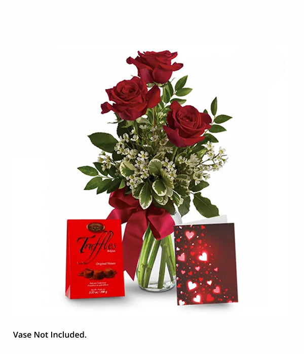 Red roses & truffle gift set