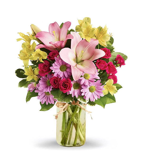 Shades of Spring in Mason Jar