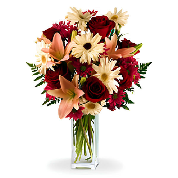 mixed flowers in a vase