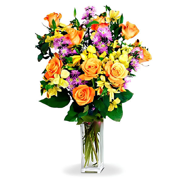 colorful arrangement in a vase