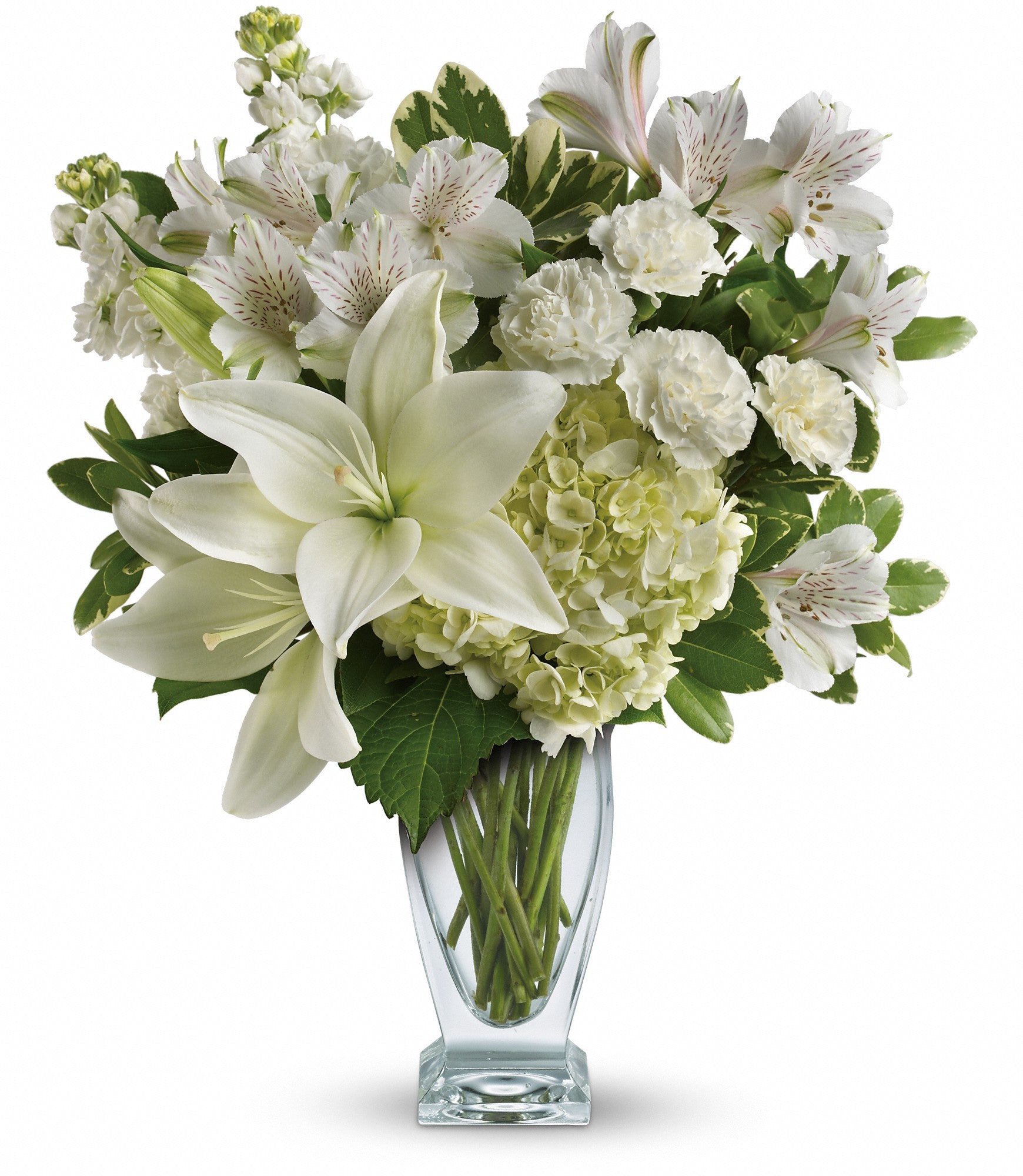white flower arrangement in a vase