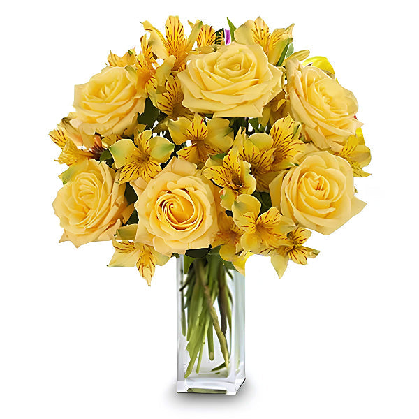 yellow flowers in a vase