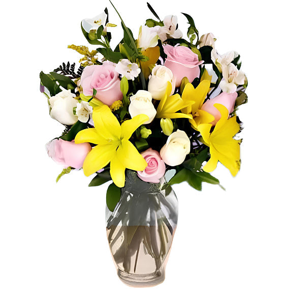 colorful flowers in a vase