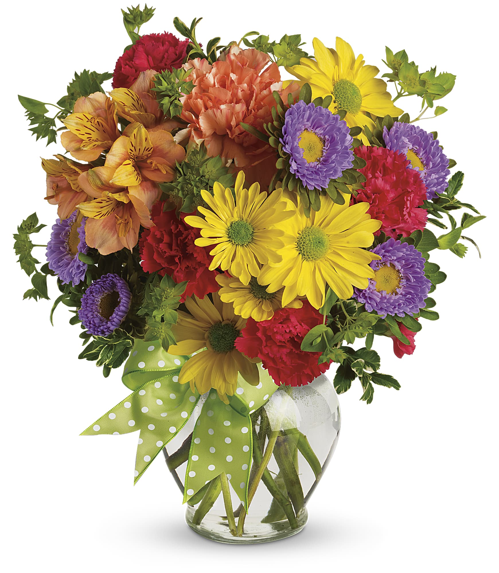 warm color flowers in a vase