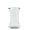 Clear glass vase on white background