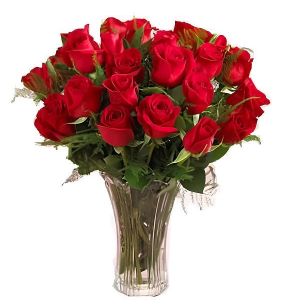 red roses in a vase