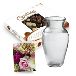 Chocolates, Vase & Card