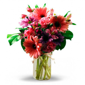 Shades of Pink in Mason Jar 